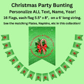 Name ändern Text Red Green Christmas Bunting F Wimpelkette