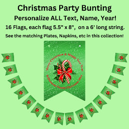 Name ändern Text Red Green Christmas Bunting F Wimpelkette