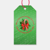 Name ändern Text Red Green Christmas hinzufügen Geschenkanhänger (Vorderseite)