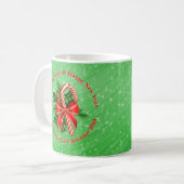 Name ändern Text Red Green Christmas hinzufügen Kaffeetasse (Vorderseite Links)