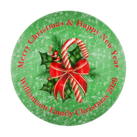Name ändern Text Red Green Christmas hinzufügen Schneidebrett (Vorderseite)