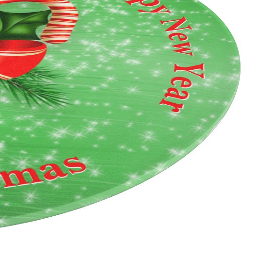 Name ändern Text Red Green Christmas hinzufügen Schneidebrett (Ecke)