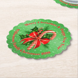 Name ändern Text Red Green Christmas hinzufügen Untersetzer