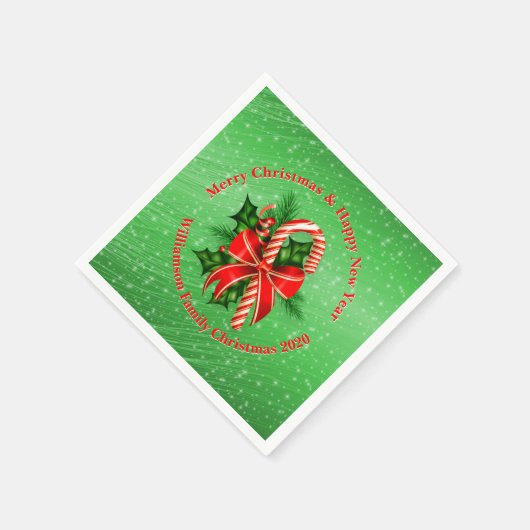 Name ändern Text Roter grüner Weihnachtscocktail h Serviette (Ecke)