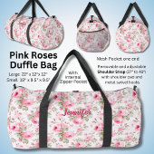 Name ändern, weich rosa Blume floral Duffle Bag