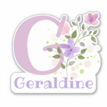 Name & Anfangsbezeichnung mit Blumen-Design-Aufkle