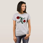 Name Anfangsbuchstabe H Monogramm mit roten Rosen T-Shirt (Vorne ganz)