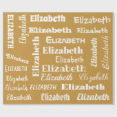 Name-Anfangsmonogramm-Goldweiß-Geschenk Geschenkpapier (Flach)