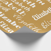 Name-Anfangsmonogramm-Goldweiß-Geschenk Geschenkpapier (Ecke)