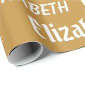 Name-Anfangsmonogramm-Goldweiß-Geschenk Geschenkpapier (Rolleneckpunkt)