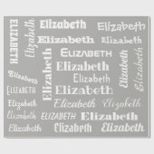 Name-Anfangsmonogramm-graues Weiß-Geschenk Geschenkpapier (Flach)