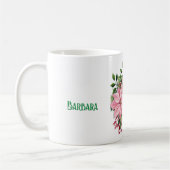 Name & Anfangsnummer, rosa Poinsettia 11oz Kaffeetasse (Links)