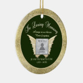 Name Angel Wings Memorial hinzufügen Keramik Ornament (Rechts)