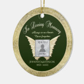 Name Angel Wings Memorial hinzufügen Keramik Ornament (Links)