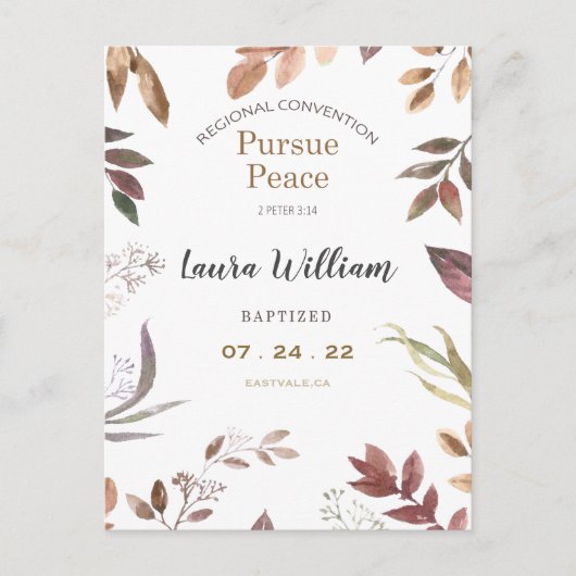 Name Angepasste Taufe zum JW-Übereinkommen 2022 Postkarte (Vorderseite)