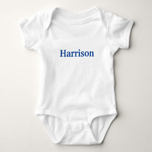Name anpassen, blau geschriebene Buchstaben grau Baby Strampler