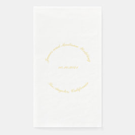 Name anpassen, Datum goldgebogene Buchstaben Hochz Serviette