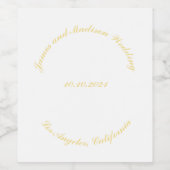 Name anpassen, Datum goldgebogene Buchstaben Hochz Weinetikett (Einzelnes Label)