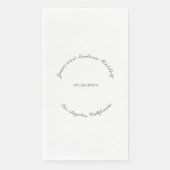 Name anpassen, Datum grau gebogene Buchstaben Hoch Serviette (Vorderseite)