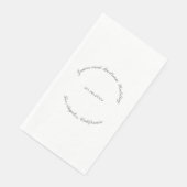 Name anpassen, Datum grau gebogene Buchstaben Hoch Serviette (Ecke)