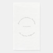 Name anpassen, Datum grau gebogene Buchstaben Hoch Serviette (Vorderseite)