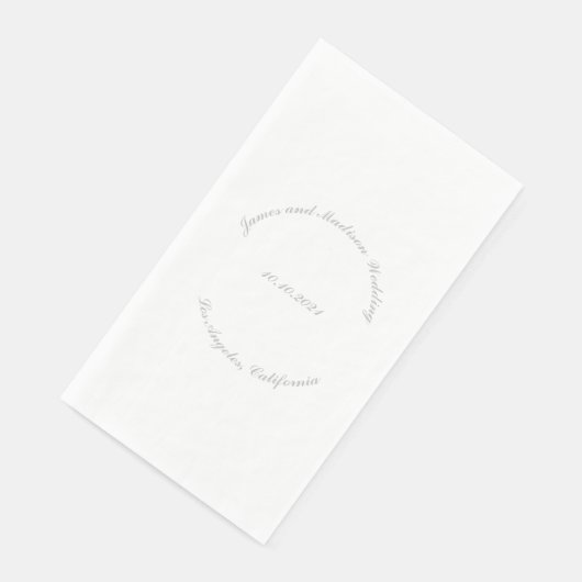 Name anpassen, Datum grau gebogene Buchstaben Hoch Serviette (Ecke)