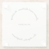 Name anpassen, Datum schwarz Elfenbeinfarben Gastg Glasuntersetzer (Rückseite)