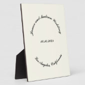 Name anpassen, Datum schwarz Elfenbeinhochzeit Fotoplatte (Seite)