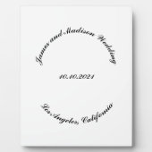 Name anpassen, Datum schwarz gekrümmte Buchstaben  Fotoplatte (Vorderseite)