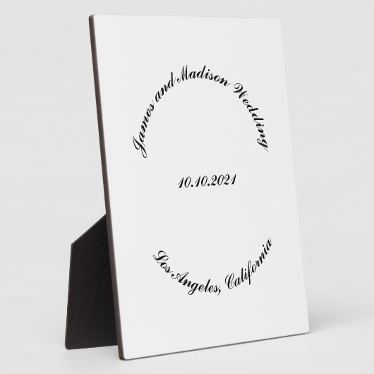 Name anpassen, Datum schwarz gekrümmte Buchstaben Fotoplatte (Seite)