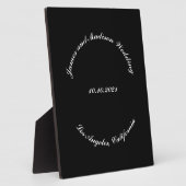 Name anpassen, Datum schwarz gekrümmte Buchstaben  Fotoplatte (Seite)