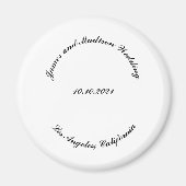 Name anpassen, Datum schwarz gekrümmte Buchstaben Magnet (Vorne)