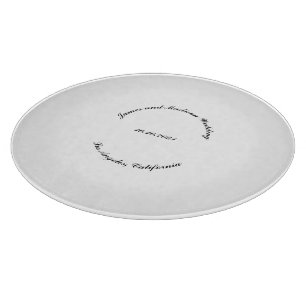 Name anpassen, Datum schwarz gekrümmte Buchstaben  Schneidebrett