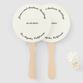 Name anpassen, Datum schwarze Elfenbeinhochzeit Fächer (Vorne und Hinten)