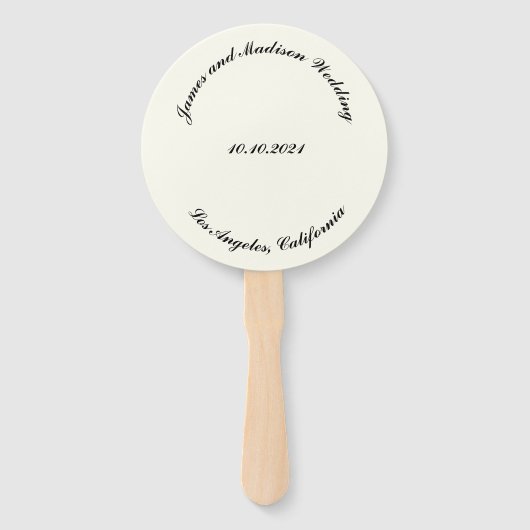 Name anpassen, Datum schwarze Elfenbeinhochzeit Fächer (Vorderseite)