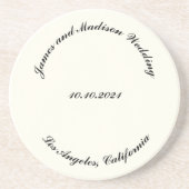 Name anpassen, Datum schwarze Elfenbeinhochzeit Getränkeuntersetzer (Vorne)