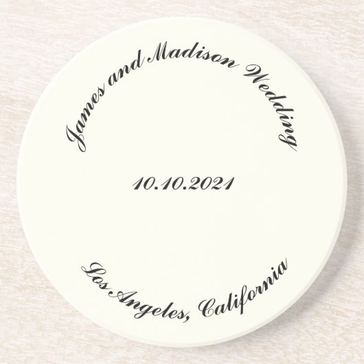 Name anpassen, Datum schwarze Elfenbeinhochzeit Getränkeuntersetzer (Vorne)