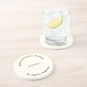 Name anpassen, Datum schwarze Elfenbeinhochzeit Getränkeuntersetzer