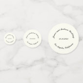 Name anpassen, Datum schwarze Elfenbeinhochzeit Konfetti (Vorderseiten)