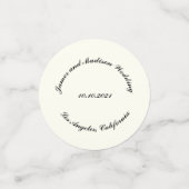 Name anpassen, Datum schwarze Elfenbeinhochzeit Konfetti (Klein Vorderseite)