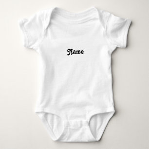 Name anpassen, schwarze Buchstaben grau Baby Strampler