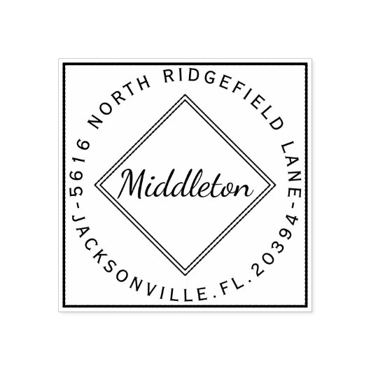 Name - Anschrift Gummistempel (Prägung)