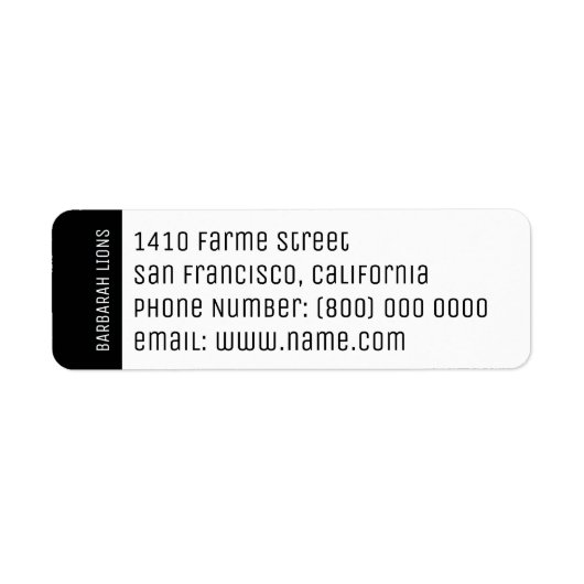 Name, Anschrift, Telefonnummer und E-Mail-Informat (Vorne)