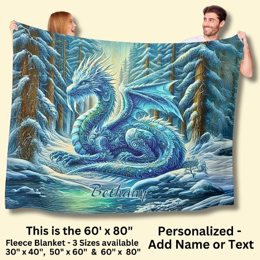 Name, Aqua Blauer Eisdrache in der Nähe des Teiche Fleecedecke