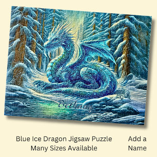 Name, Aqua Blauer Eisdrache in der Nähe des Teiche Puzzle