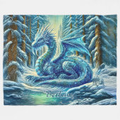 Name, Aqua Blue Ice Dragon Near Pond Fleecedecke (Vorderseite (Horizontal))