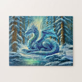 Name, Aqua Blue Ice Dragon Near Pond Puzzle (Horizontal)