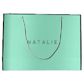 Name Aqua Mint Blush Pearly Minimal Geschenk Große Geschenktüte (Rückseite)
