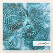 Name, Aqua-Quadrate Glasuntersetzer (Vorderseite)