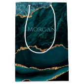 Name Aquamarin, Aquamarin Gold und Black Agate Mittlere Geschenktüte (Vorderseite)
